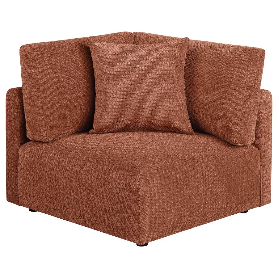Elysia Fabric Upholstered Modular Corner Chair Coral