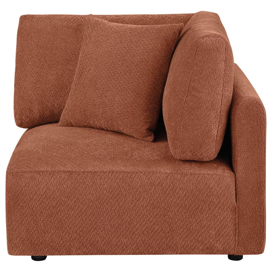 Elysia Fabric Upholstered Modular Corner Chair Coral