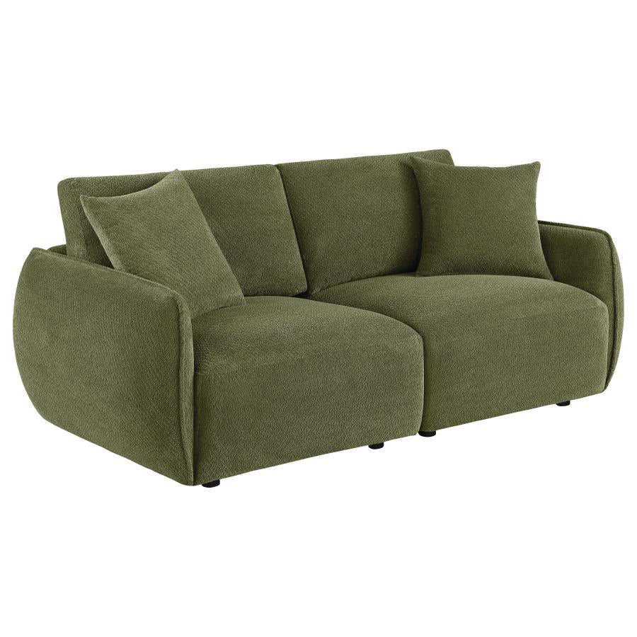 Elysia Fabric Upholstered Modular Lounge Loveseat Green