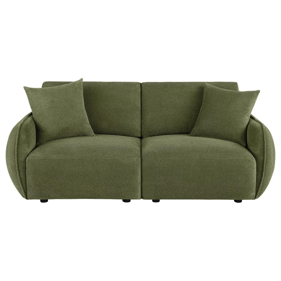 Elysia Fabric Upholstered Modular Lounge Loveseat Green