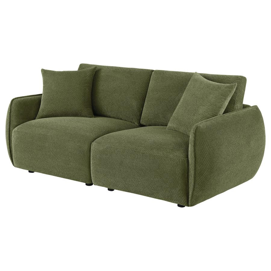 Elysia Fabric Upholstered Modular Lounge Loveseat Green
