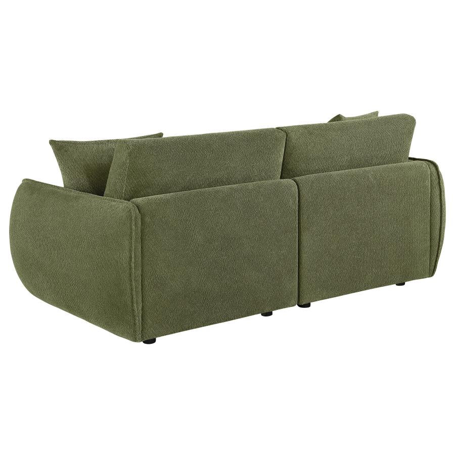 Elysia Fabric Upholstered Modular Lounge Loveseat Green