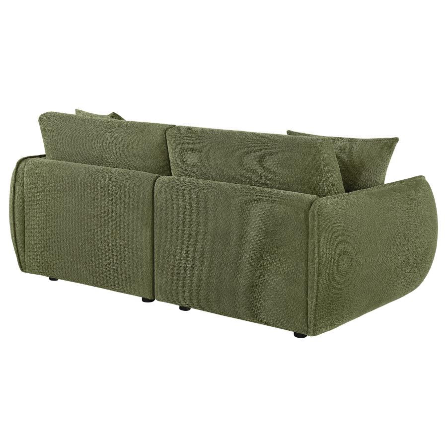 Elysia Fabric Upholstered Modular Lounge Loveseat Green