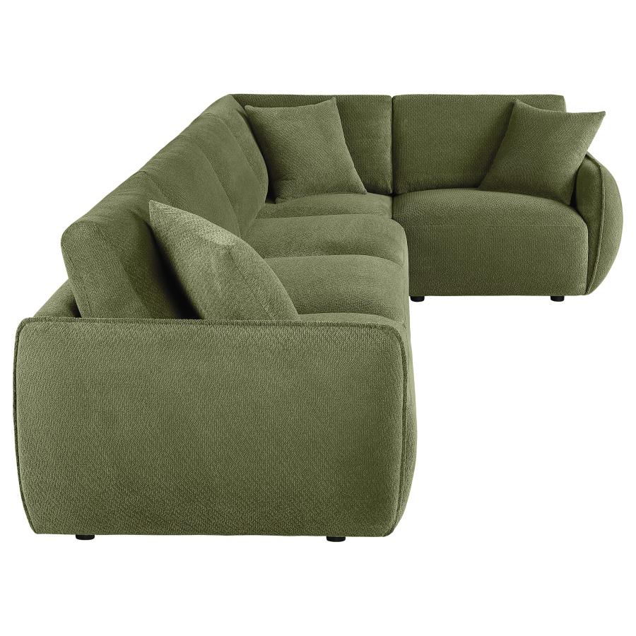 Elysia 5-piece Fabric Upholstered Modular Sectional Sofa Green