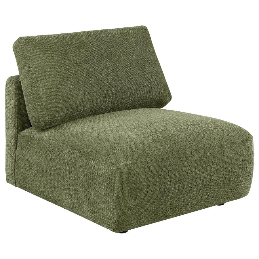 Elysia 5-piece Fabric Upholstered Modular Sectional Sofa Green
