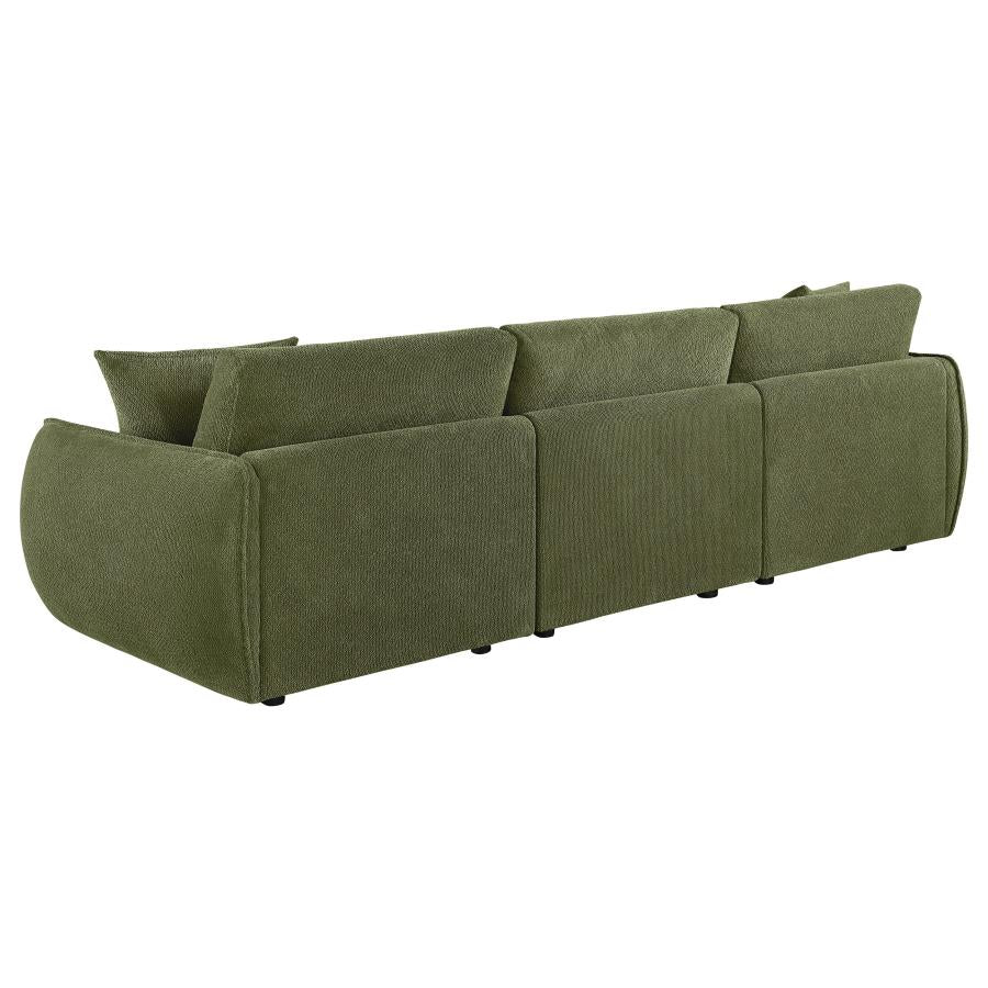 Elysia Fabric Upholstered Modular Lounge Sofa Green