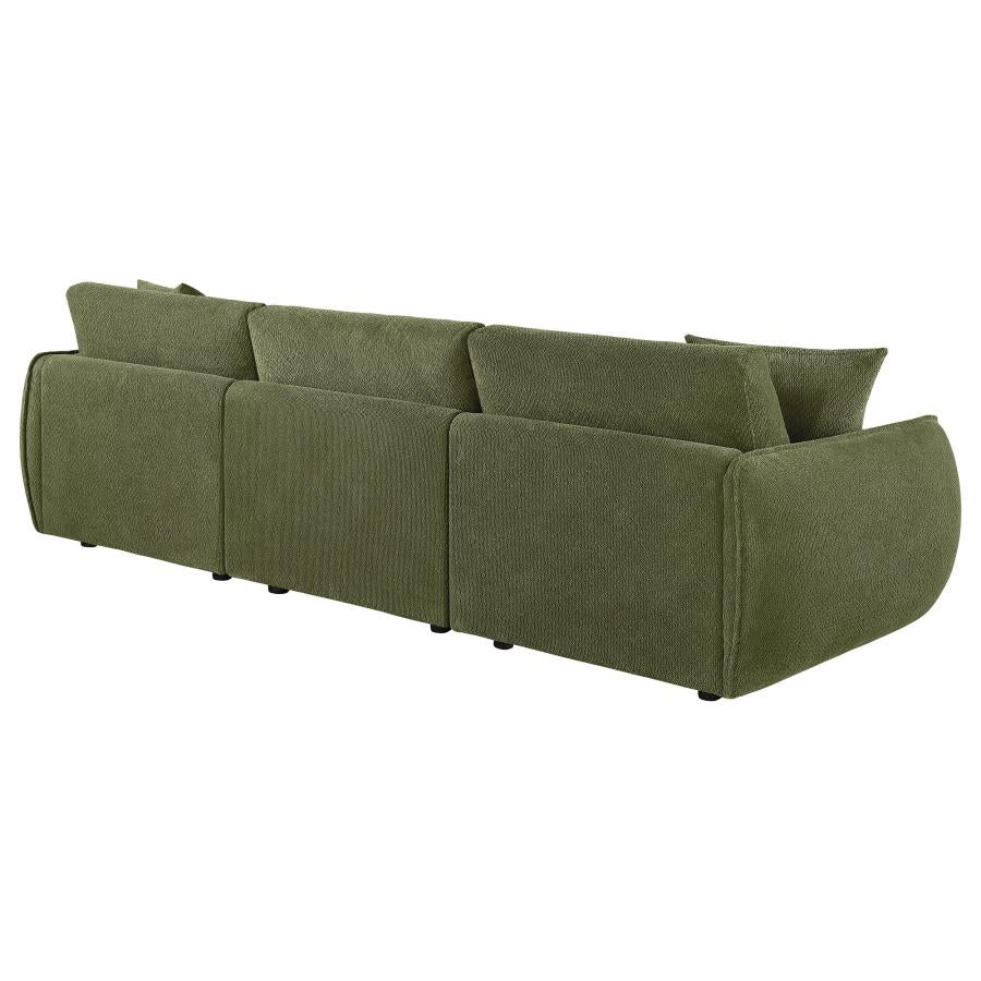 Elysia Fabric Upholstered Modular Lounge Sofa Green