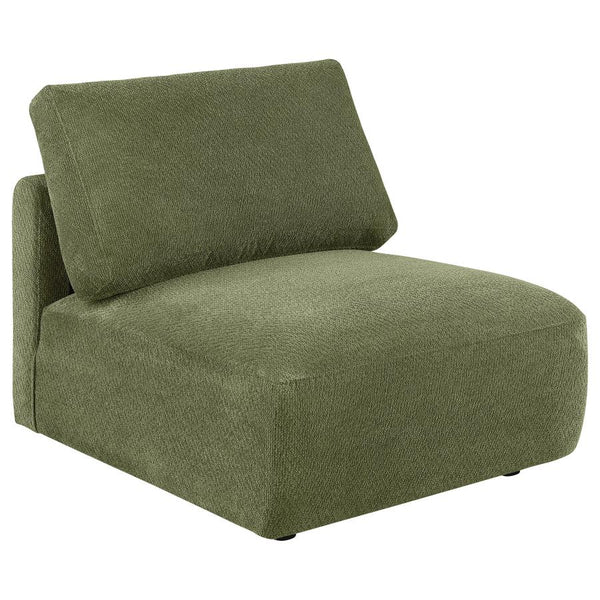 Elysia Fabric Upholstered Modular Armless Chair Green