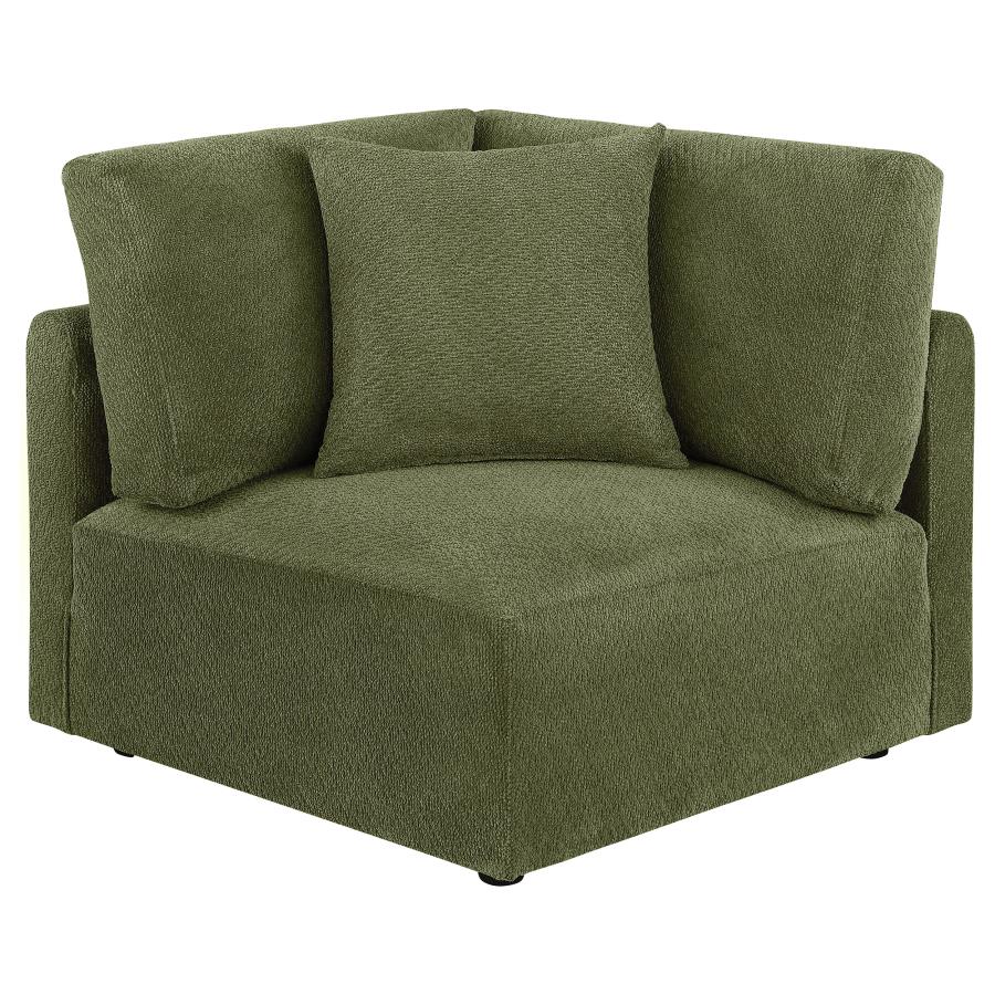 Elysia Fabric Upholstered Modular Corner Chair Green