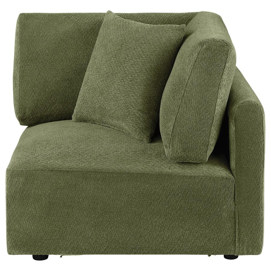 Elysia Fabric Upholstered Modular Corner Chair Green