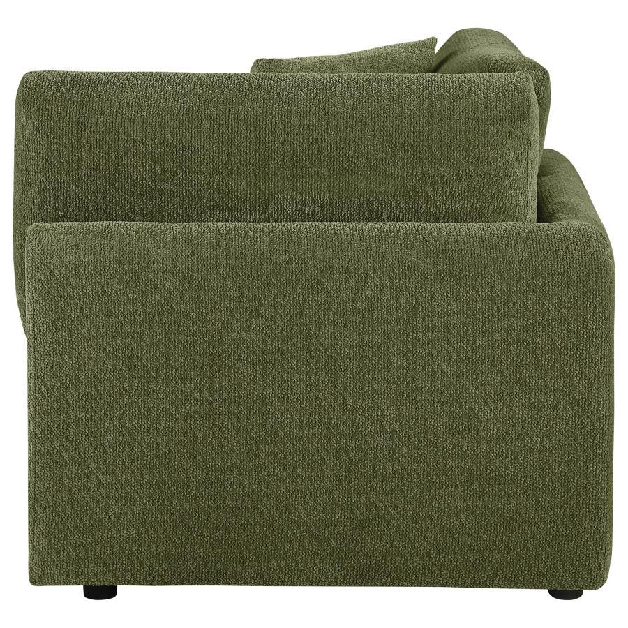 Elysia Fabric Upholstered Modular Corner Chair Green