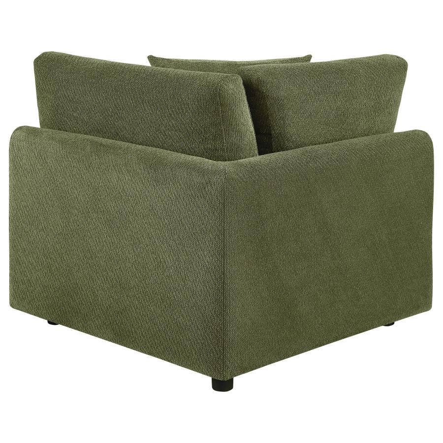 Elysia Fabric Upholstered Modular Corner Chair Green
