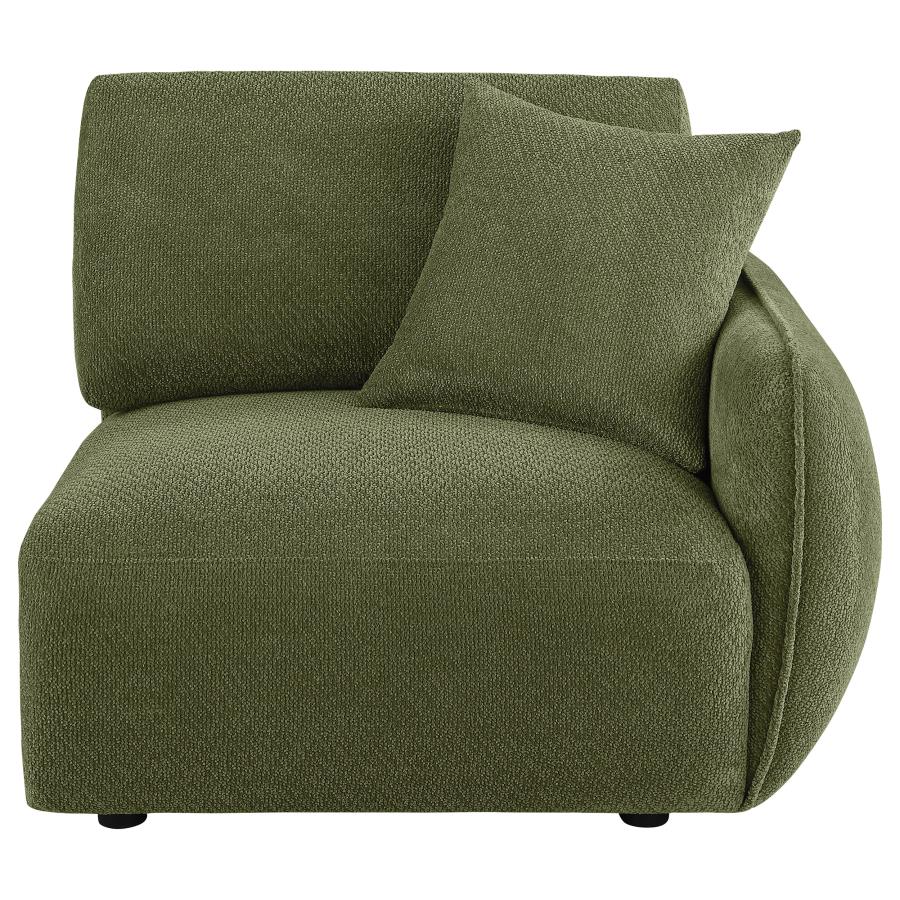 Elysia Fabric Upholstered Modular RAF Chair Green