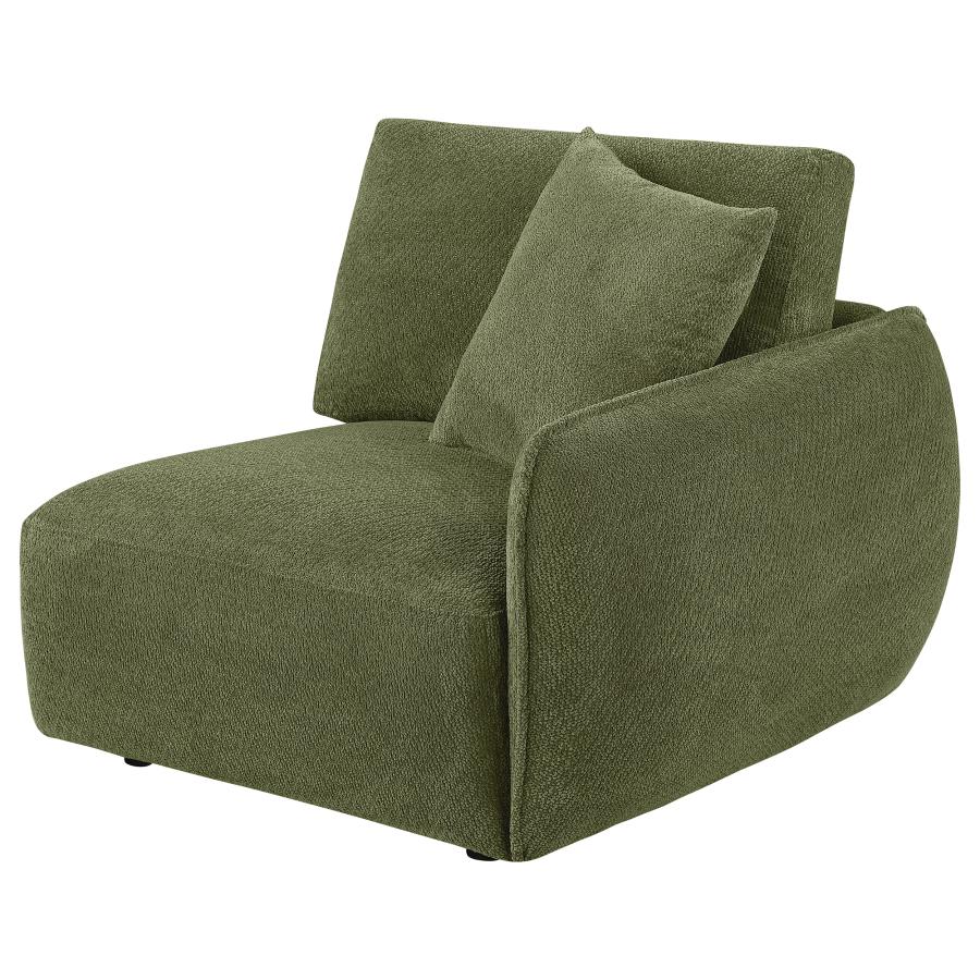 Elysia Fabric Upholstered Modular RAF Chair Green