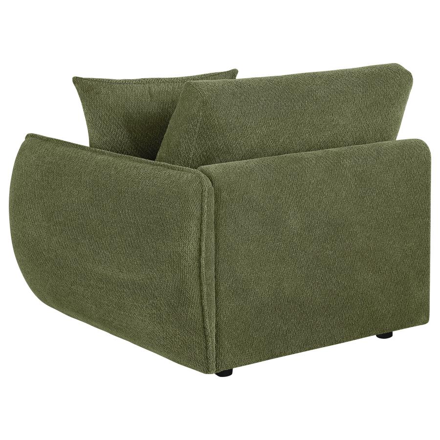 Elysia Fabric Upholstered Modular RAF Chair Green