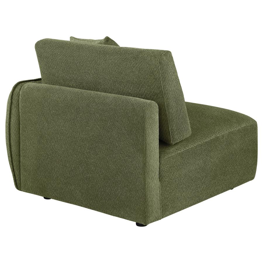 Elysia Fabric Upholstered Modular RAF Chair Green