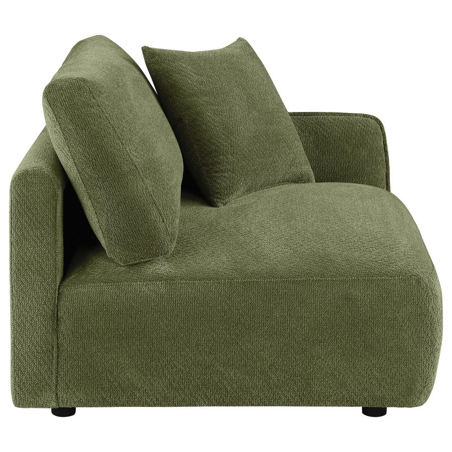Elysia Fabric Upholstered Modular RAF Chair Green