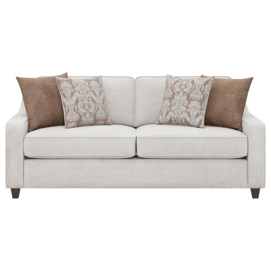 Christine 2-piece Upholstered Sloped Arm Sofa Set Beige