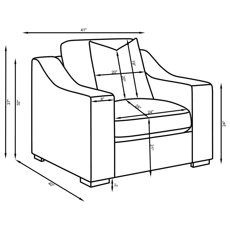 Ashlyn Fabric Upholstered Track Arm Accent Chair Sand