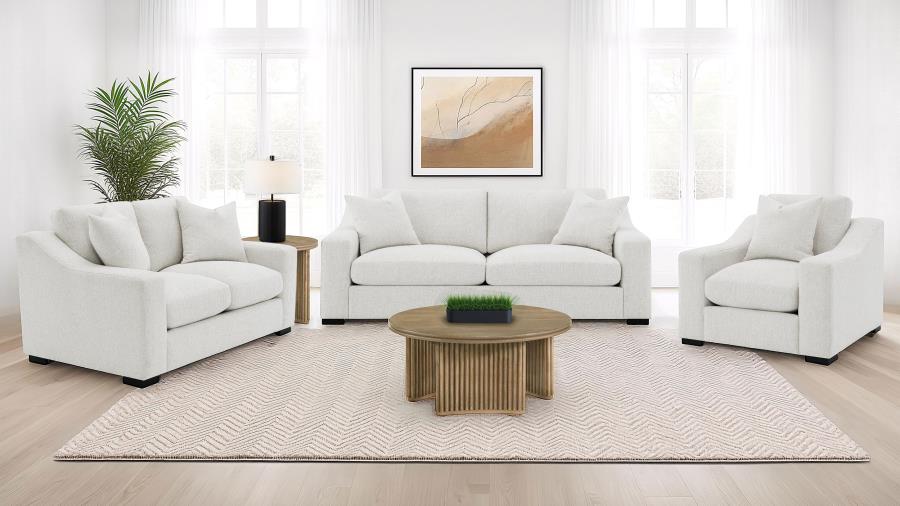 Ashlyn Fabric Upholstered Track Arm Accent Chair Sand