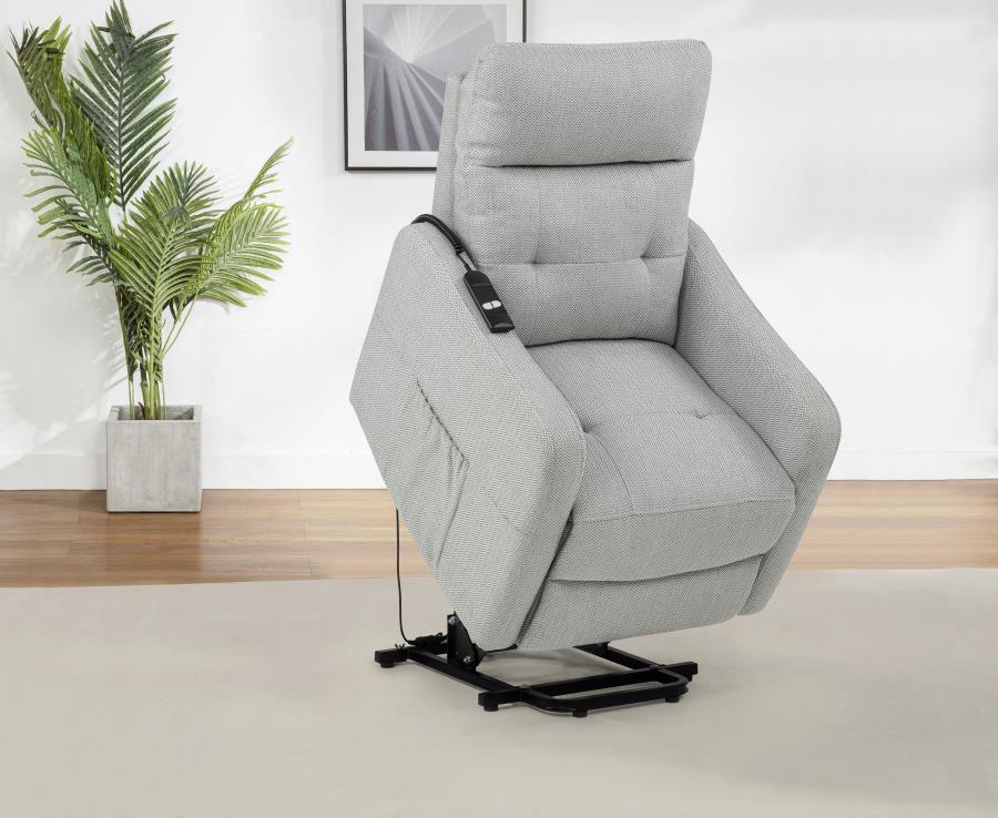 Dayes Upholstered Power Lift Recliner Chair Light Grey