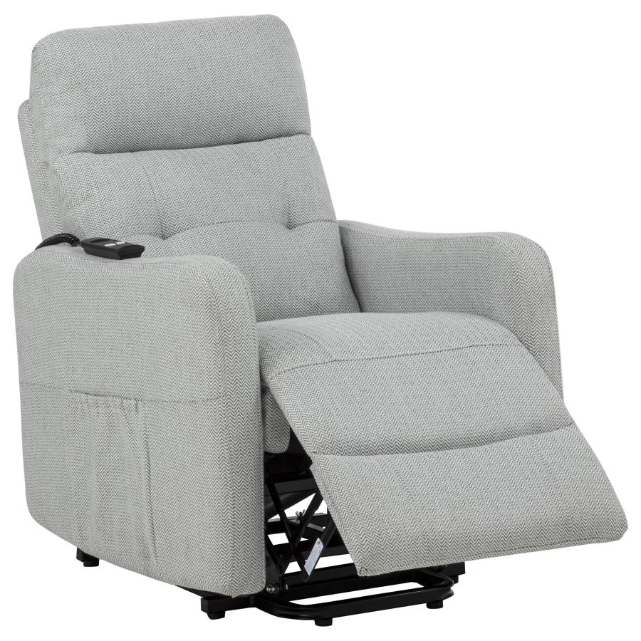 Dayes Upholstered Power Lift Recliner Chair Light Grey