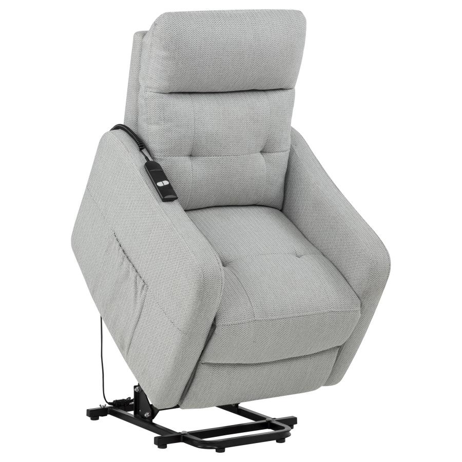 Dayes Upholstered Power Lift Recliner Chair Light Grey
