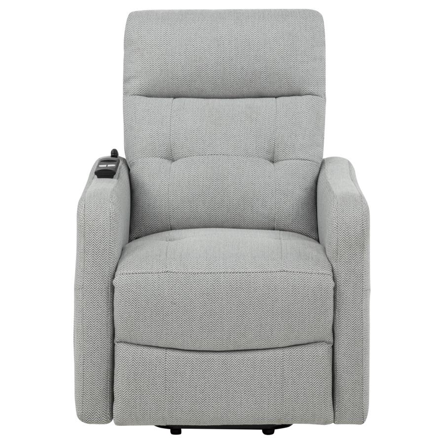 Dayes Upholstered Power Lift Recliner Chair Light Grey