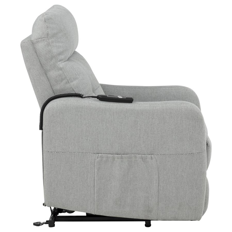 Dayes Upholstered Power Lift Recliner Chair Light Grey