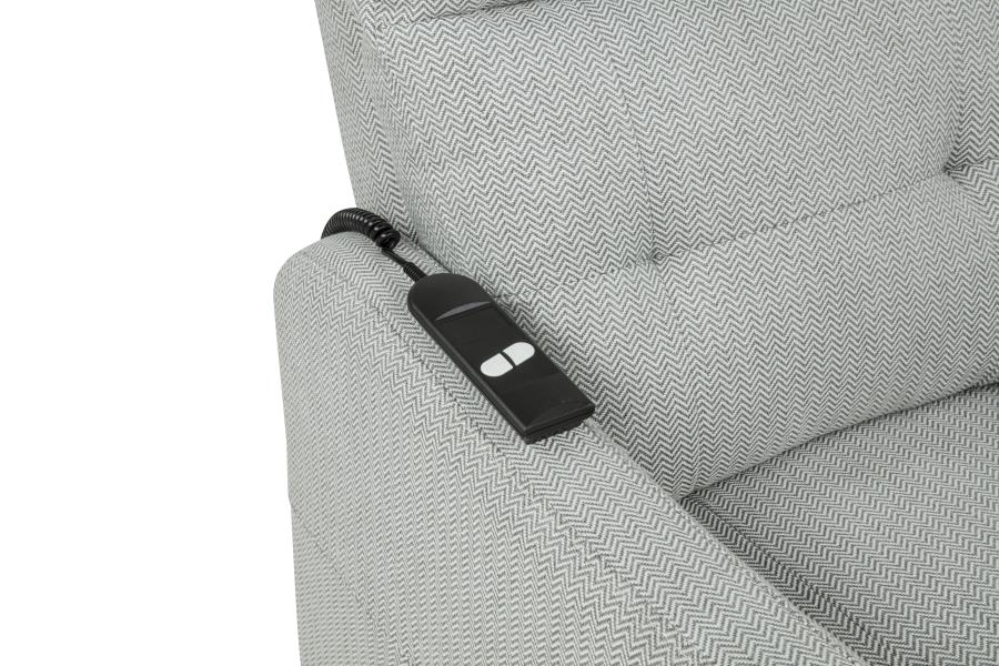 Dayes Upholstered Power Lift Recliner Chair Light Grey