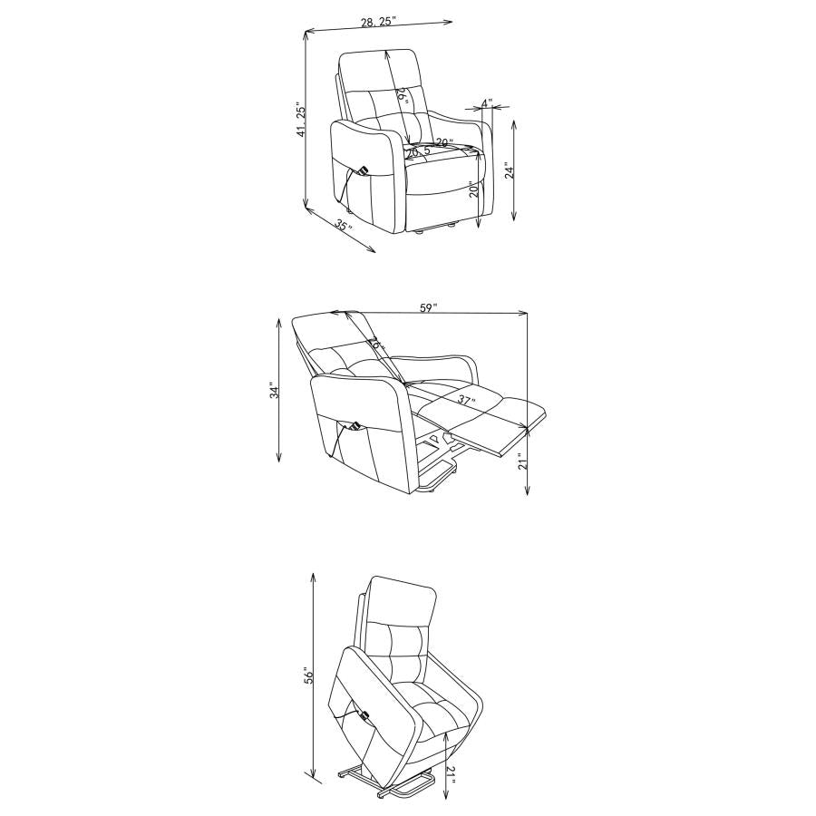 Dayes Upholstered Power Lift Recliner Chair Light Grey