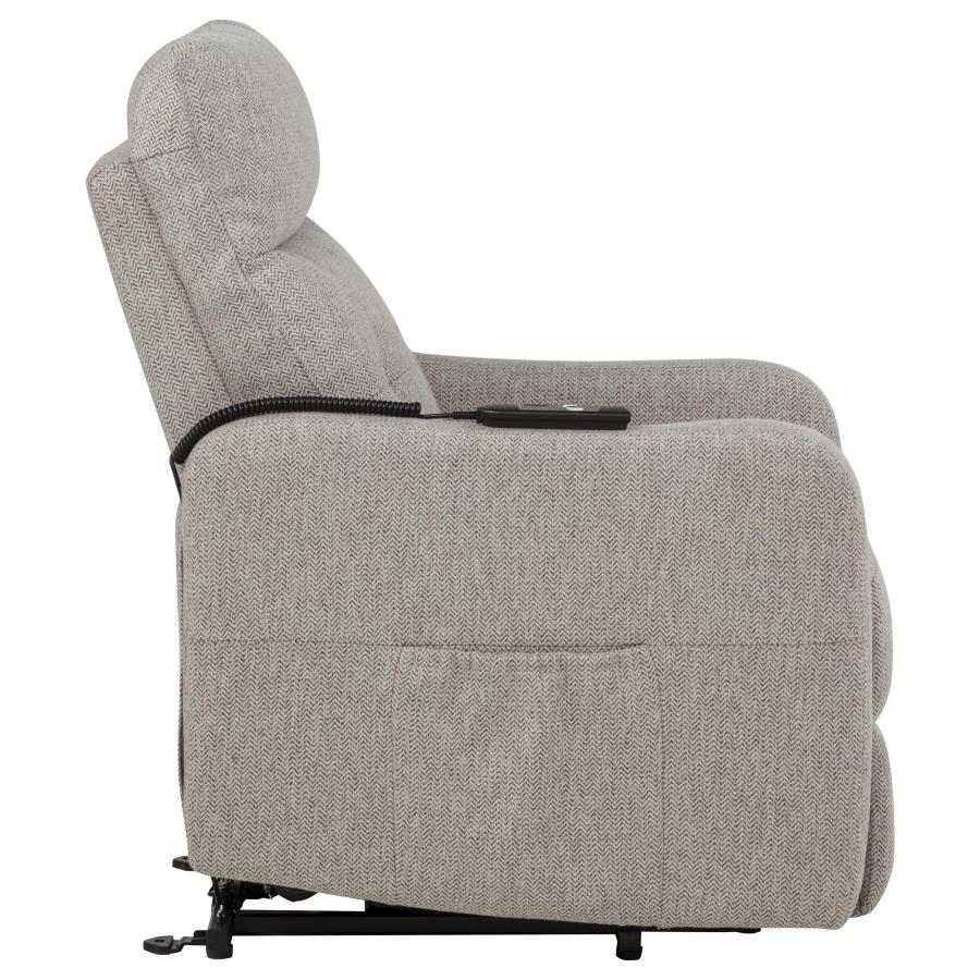 Dayes Upholstered Power Lift Recliner Chair Taupe