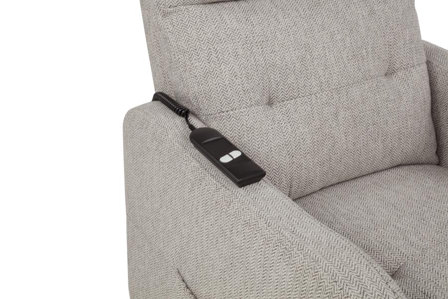 Dayes Upholstered Power Lift Recliner Chair Taupe