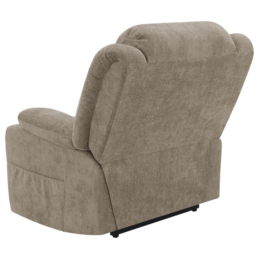 Houston Upholstered Power Lift Recliner Camel