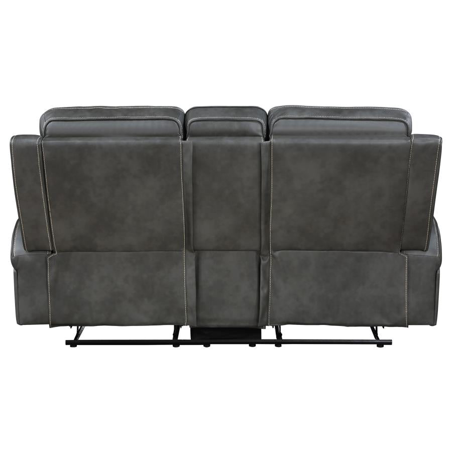 Raelynn Upholstered Track Arm Motion Loveseat Grey