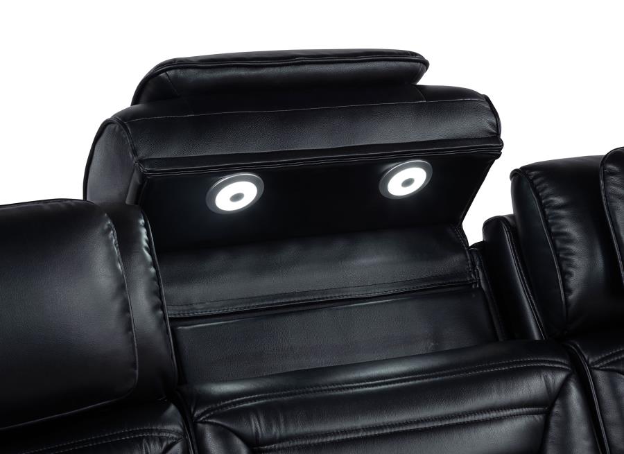 Zuma 2-Piece Dual Power Reclining Sofa Set with Bluetooth Black