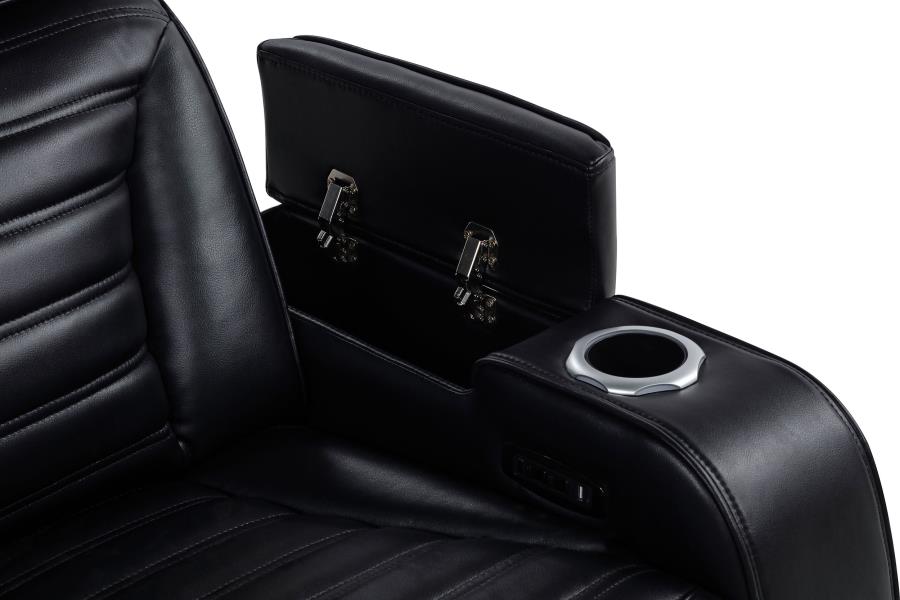Zuma 2-Piece Dual Power Reclining Sofa Set with Bluetooth Black