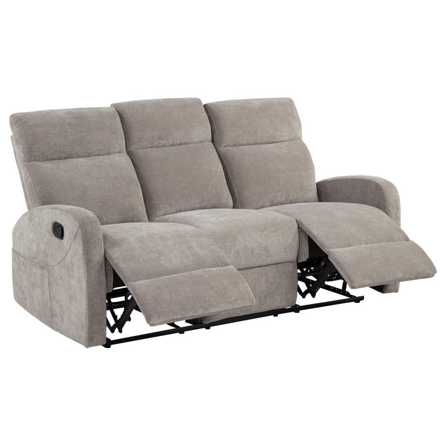 Hamilton 2-piece Chenille Manual Reclining Sofa Set Sand