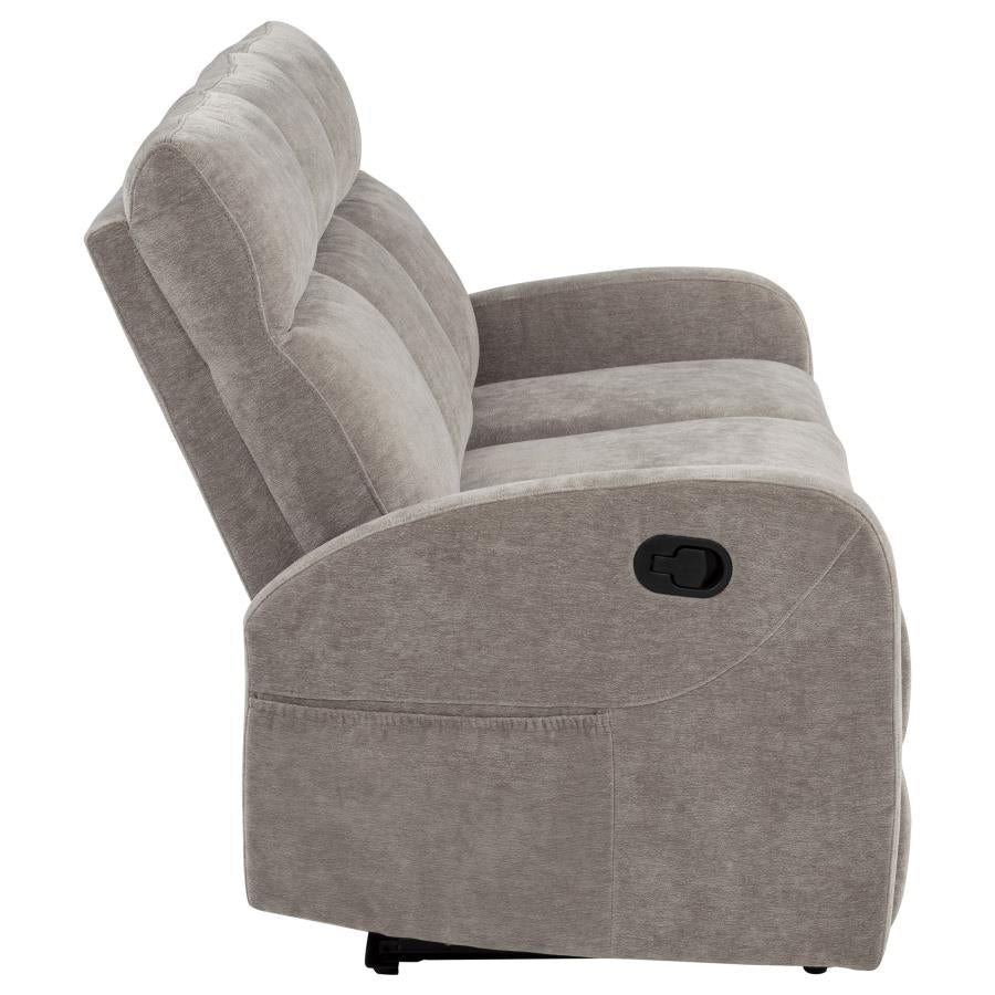 Hamilton Chenille Manual Reclining Sofa Sand