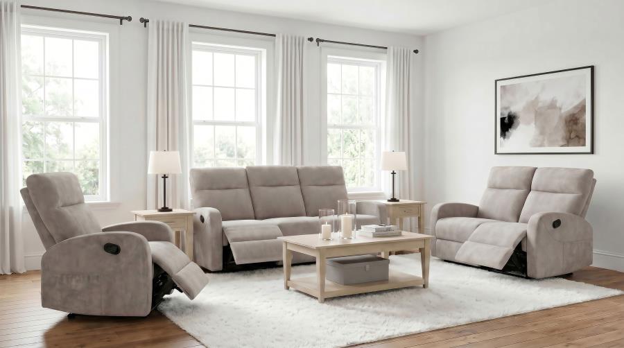 Hamilton Chenille Manual Reclining Loveseat Sand