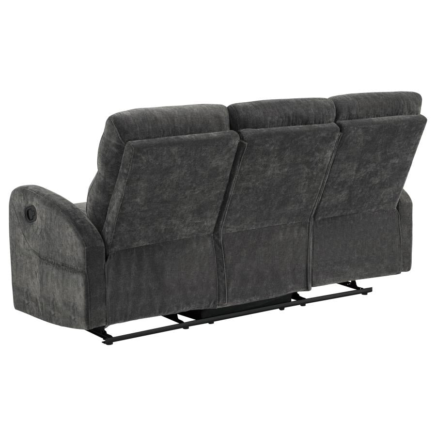 Hamilton 2-piece Chenille Manual Reclining Sofa Set Charcoal Grey