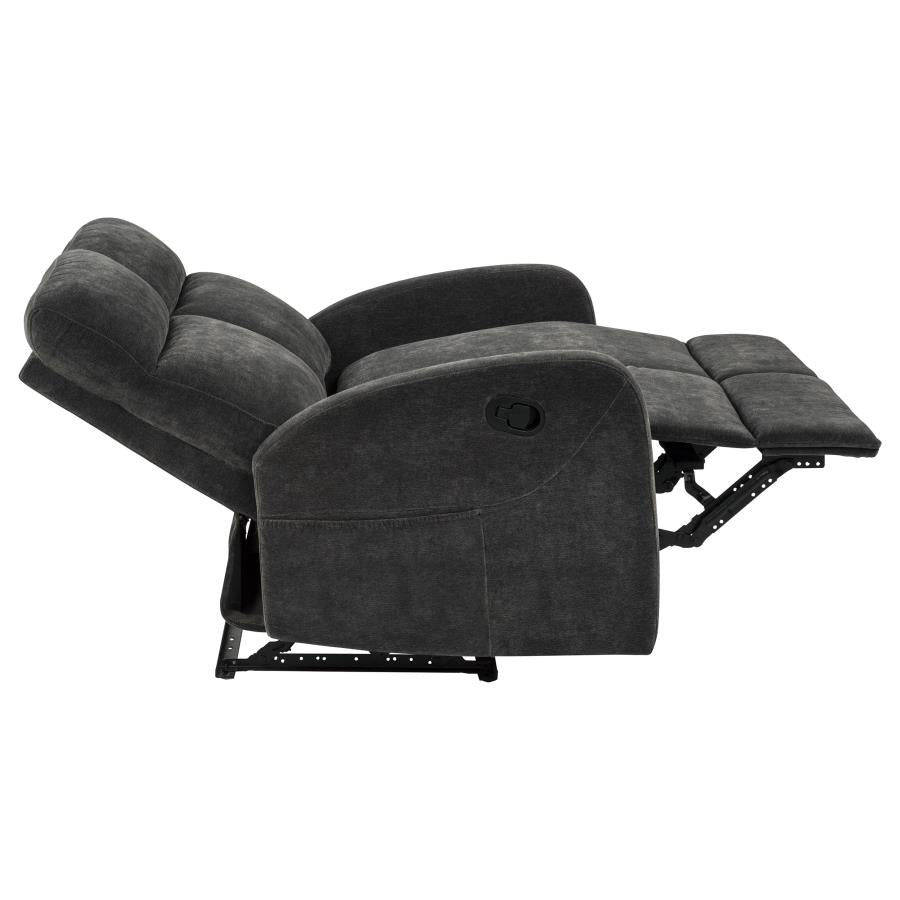 Hamilton 2-piece Chenille Manual Reclining Sofa Set Charcoal Grey