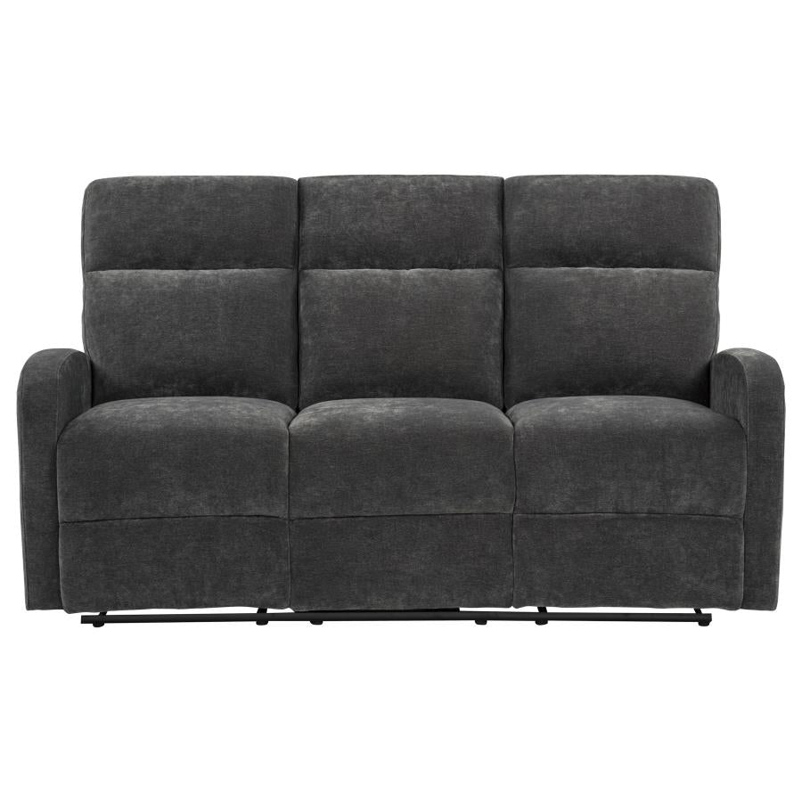 Hamilton Chenille Manual Reclining Sofa Charcoal Grey