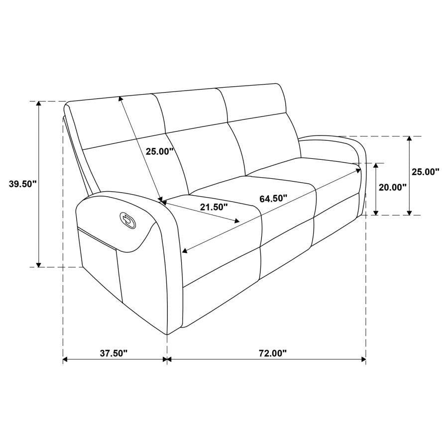 Hamilton Chenille Manual Reclining Sofa Charcoal Grey