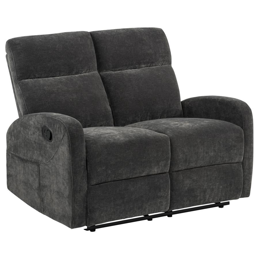 Hamilton Chenille Manual Reclining Loveseat Charcoal Grey