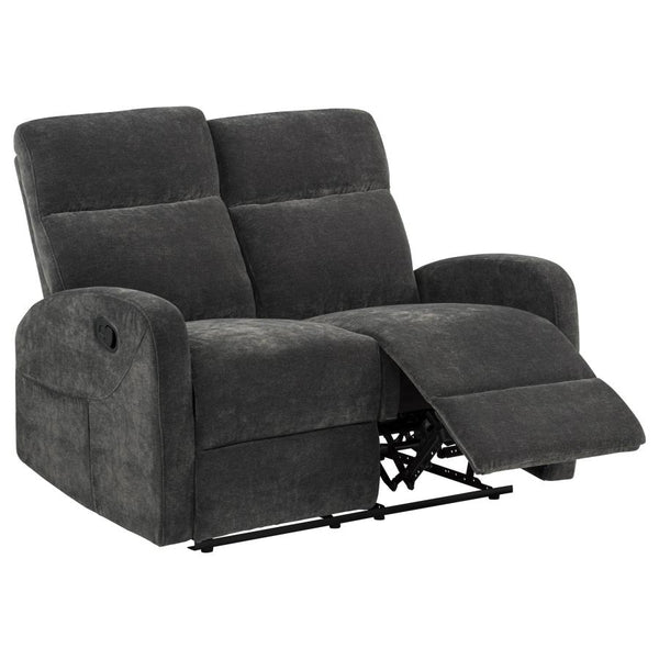 Hamilton Chenille Manual Reclining Loveseat Charcoal Grey