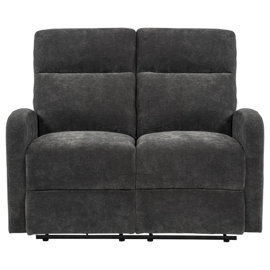Hamilton Chenille Manual Reclining Loveseat Charcoal Grey