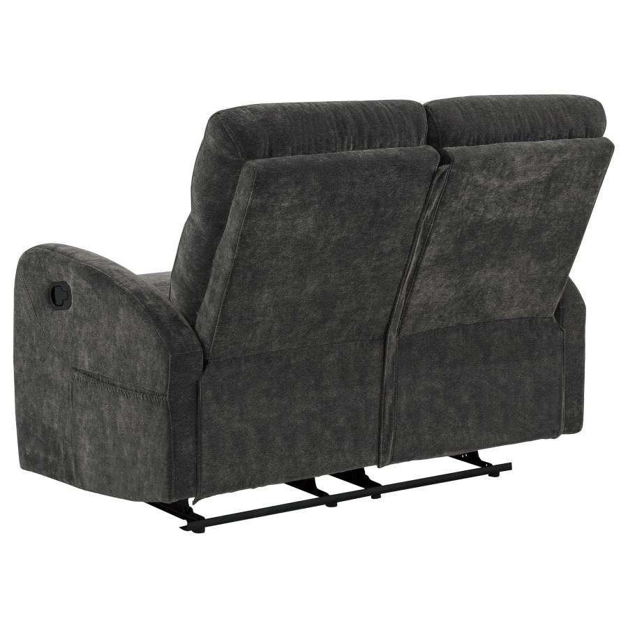 Hamilton Chenille Manual Reclining Loveseat Charcoal Grey