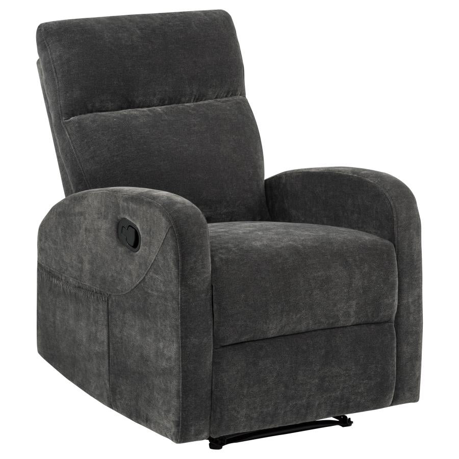 Hamilton Chenille Manual Recliner Charcoal Grey