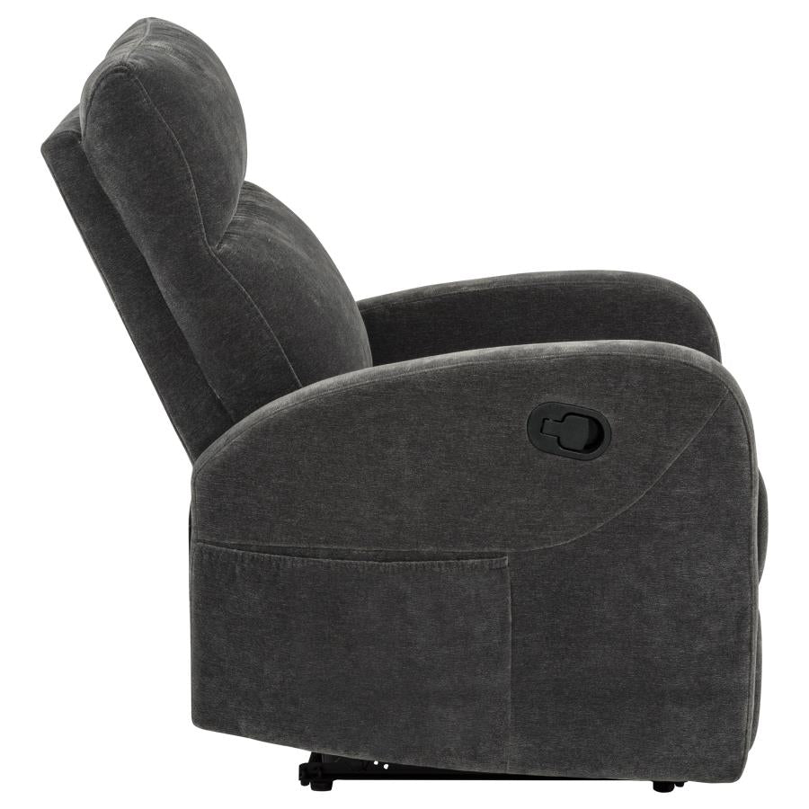 Hamilton Chenille Manual Recliner Charcoal Grey